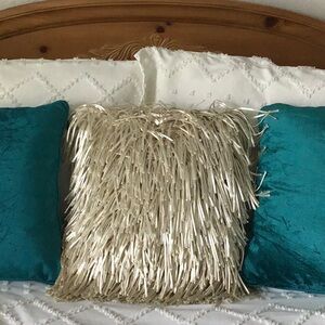Accent pillow metallic champagne 19”X17” approx EUC
